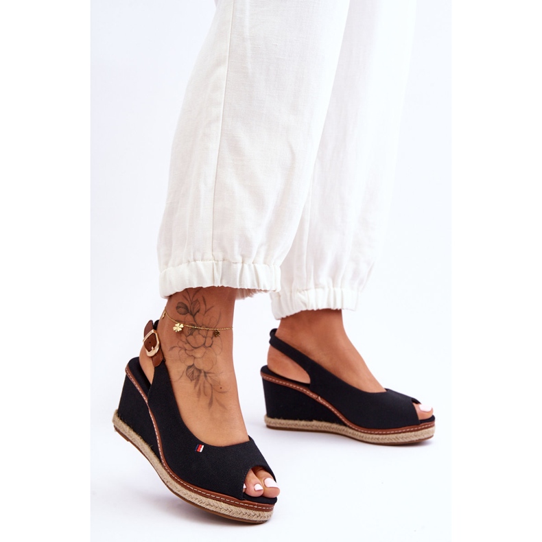 Klassische Keilsandalen für Damen, Schwarz, Katie 1