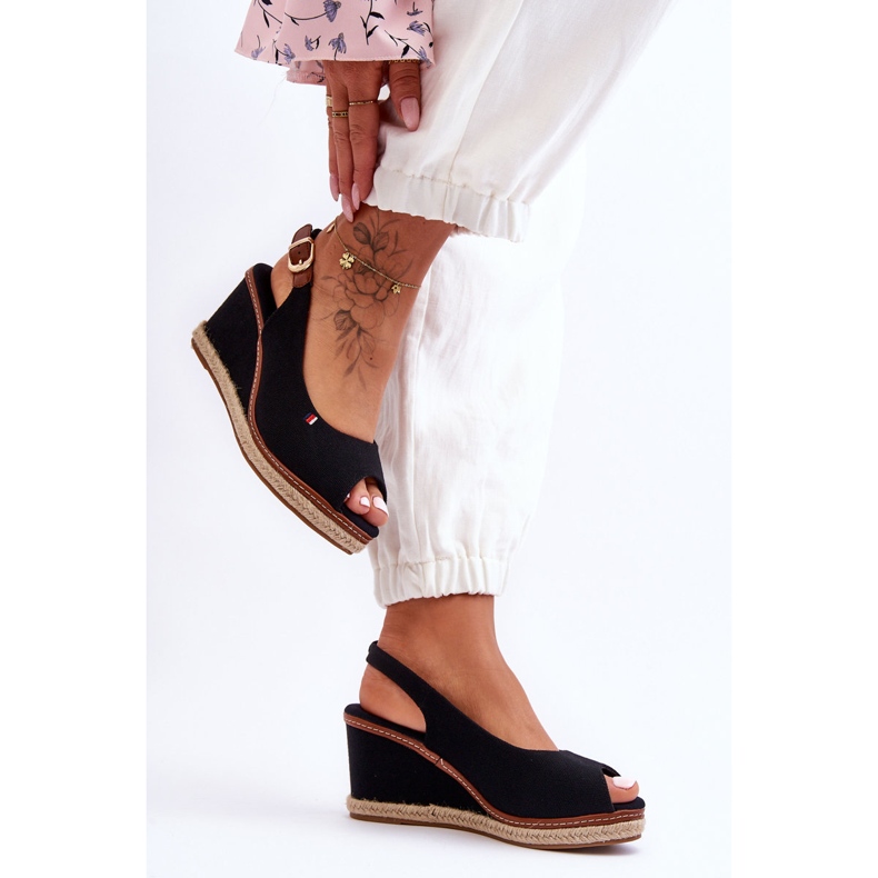 Klassische Keilsandalen für Damen, Schwarz, Katie 2