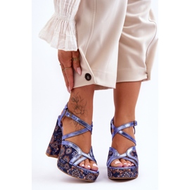 Sandalen mit Lederabsätzen Maciejka 06084-17 Marineblau 2