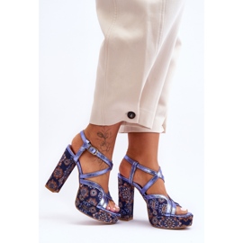 Sandalen mit Lederabsätzen Maciejka 06084-17 Marineblau 1