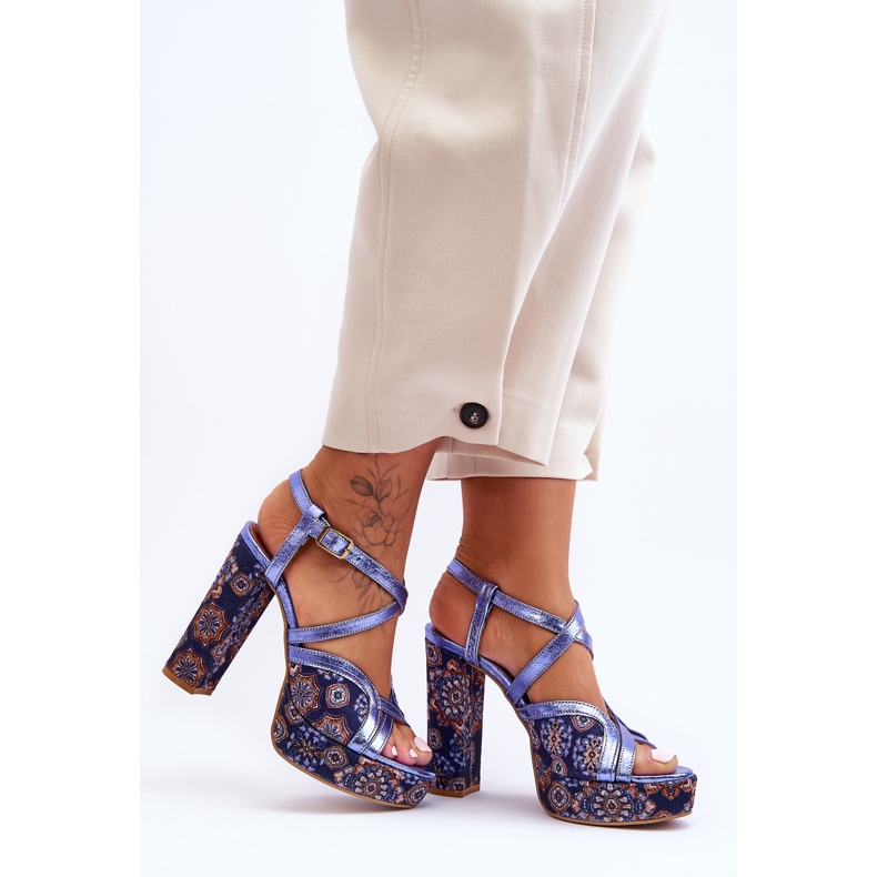 Sandalen mit Lederabsätzen Maciejka 06084-17 Marineblau 1