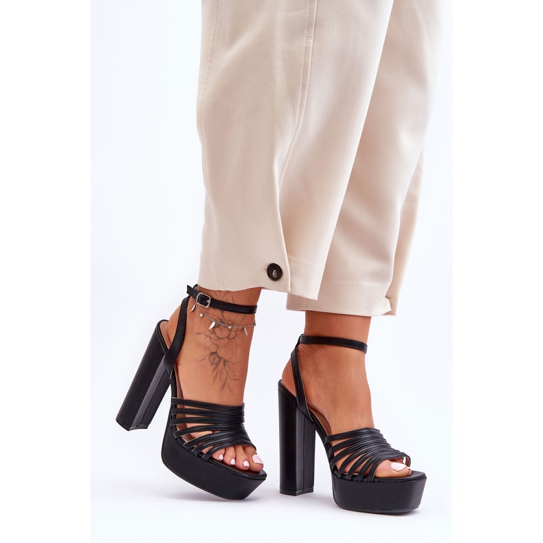 Sandalen mit hohem Absatz, schwarze Maya 2