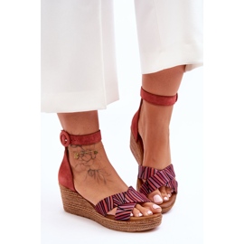 Maciejka Keilsandaletten aus Wildleder 04565-44 Rot 2