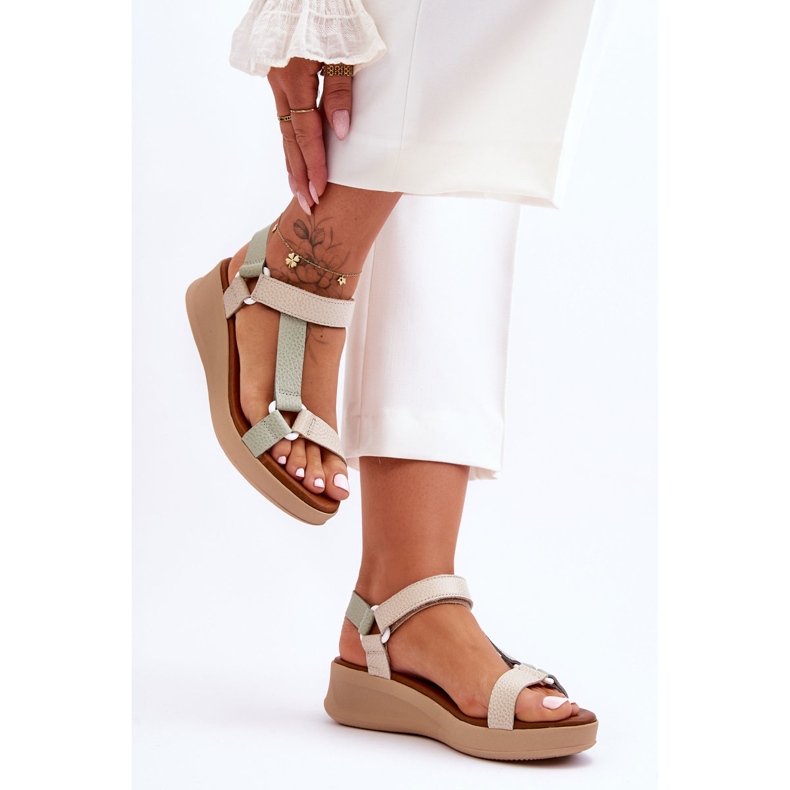 Ledersandalen Maciejka L5186-09 Grün-Beige 2