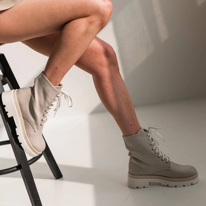 Marco Shoes Stiefel aus natürlichem Baumwollstoff beige 1