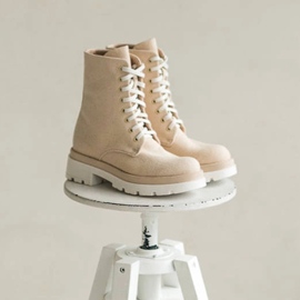 Marco Shoes Frühlingsstiefeletten aus Baumwolle 2090B-1265-4 beige 2