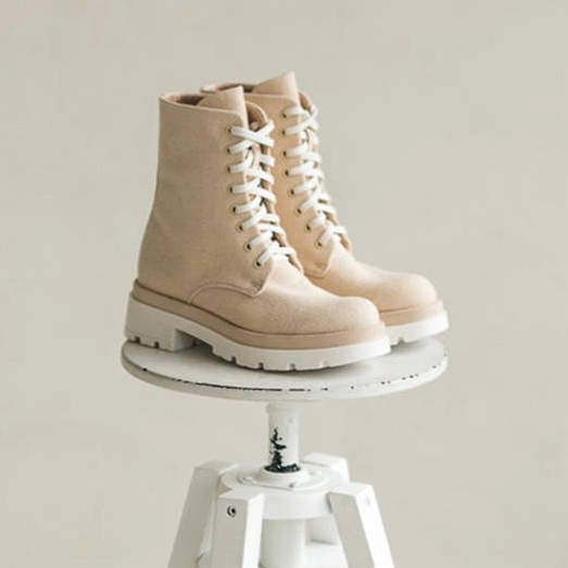 Marco Shoes Frühlingsstiefeletten aus Baumwolle 2090B-1265-4 beige 2