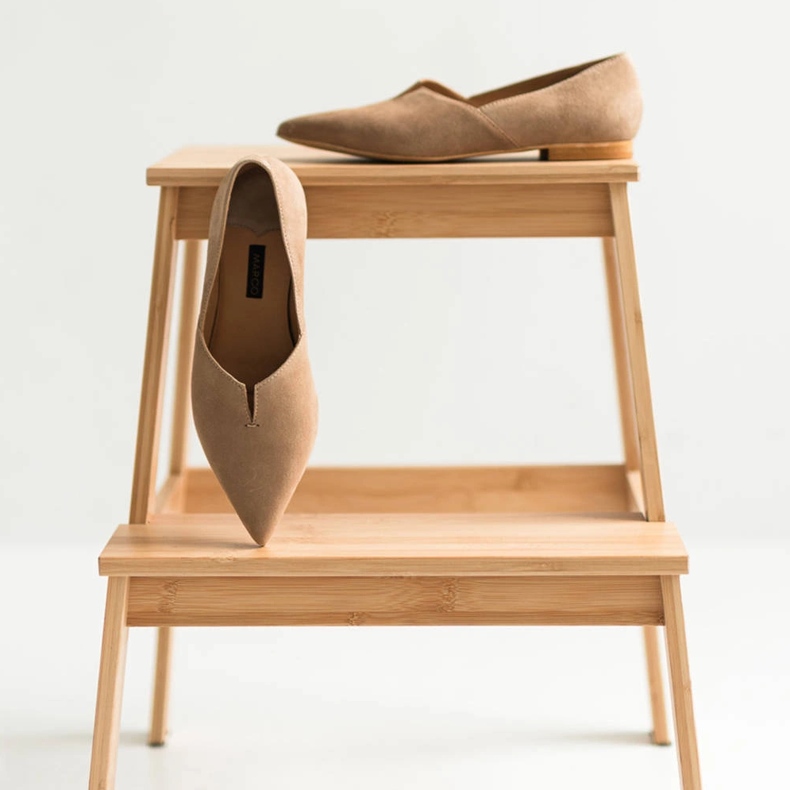 Marco Shoes Wildleder-Ballerinas mit Ausschnitt 1285P-047-1 beige 1