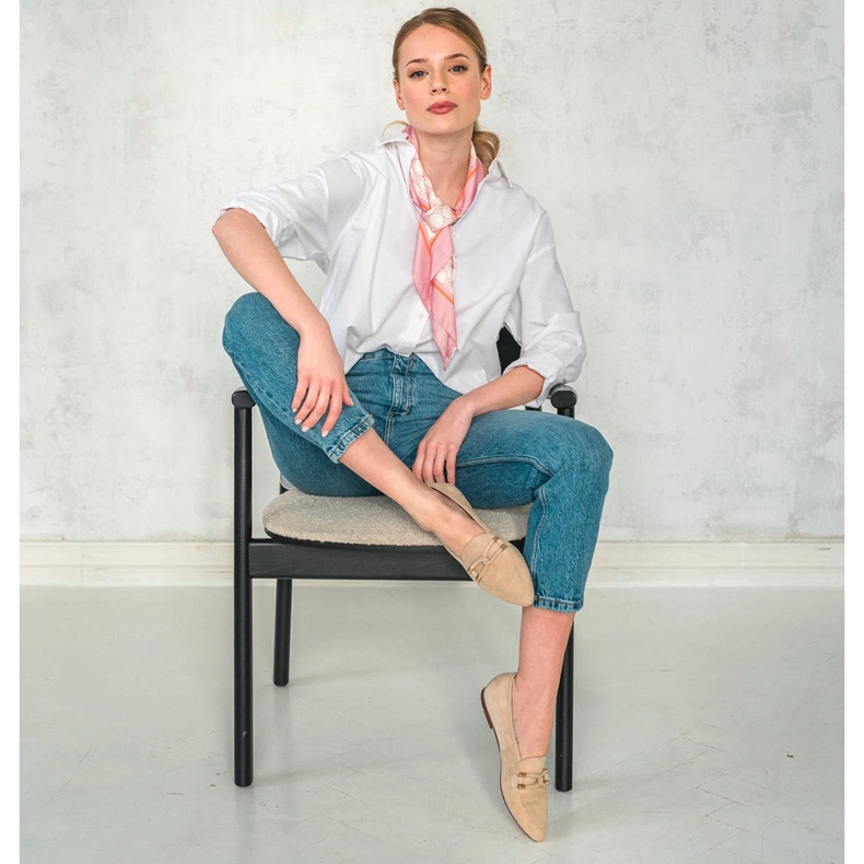 Marco Shoes Verzierte Loafer beige 2