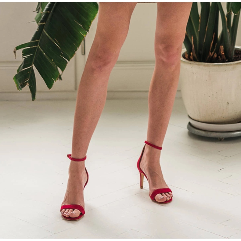 Marco Shoes Elegante Sandalen aus natürlichem Wildleder rot 1