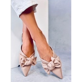 Loon Beige Ballerinas mit offenem Absatz 1