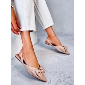 Loon Beige Ballerinas mit offenem Absatz 2