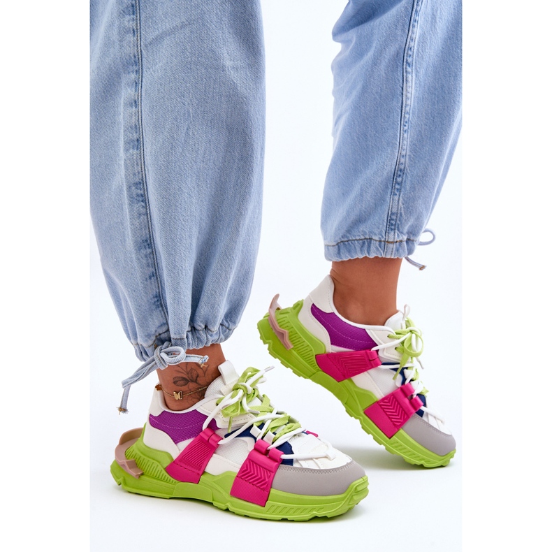 PS1 Modische Schnür-Sportschuhe für Damen Grün-Pink Chillout! 1