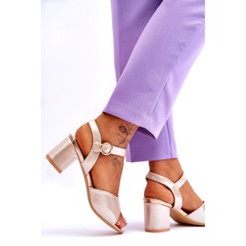 Vinceza Frauen um Öko-Leder-Sandalen für Frauen auf dem goldenen Metallic-Pfosten 3