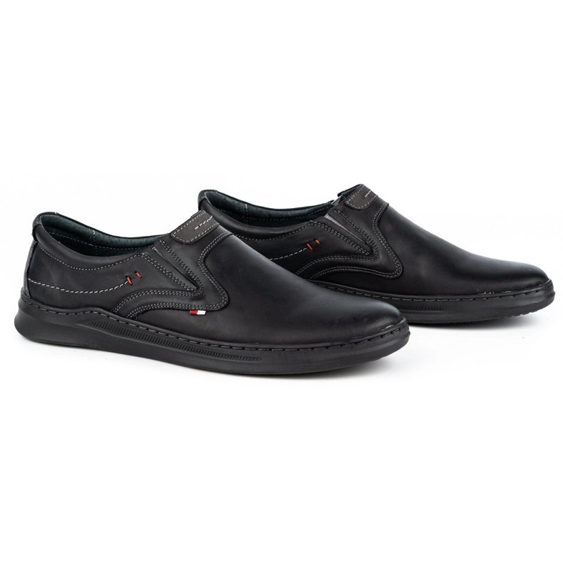 Olivier Freizeit-Slip-On-Schuhe aus Leder für Herren 284GT, schwarz 2