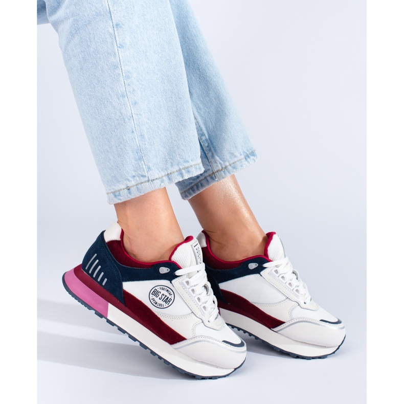 Weiße Damen-Sneaker auf der Plattform LL274369 Big Star 1