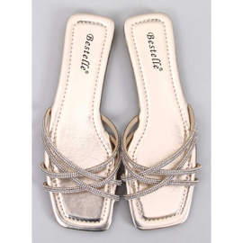 Rexha Gold-Zirkonia-Hausschuhe golden 1