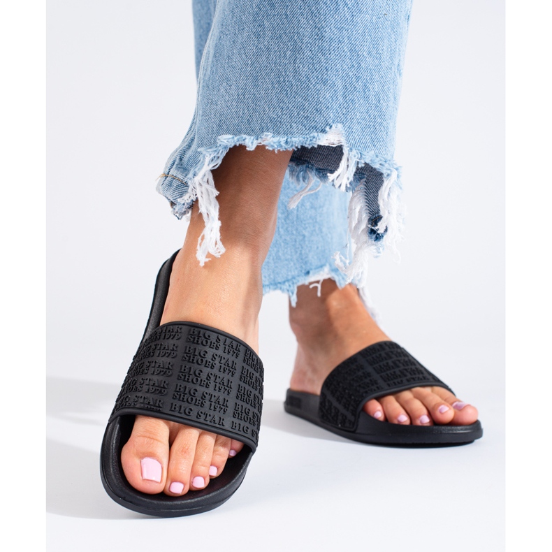 Schwarze Damenhausschuhe LL274A147 Big Star 1