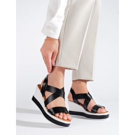 Schwarze Shelovet-Keilsandalen 1