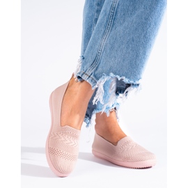 Damen-Slip-On-Sneakers aus Textil von Shelovet in Rosa zum Hineinschlüpfen 1