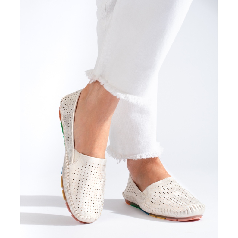 Durchbrochene Slip-On-Slipper für Damen Shelovet Gold golden 1