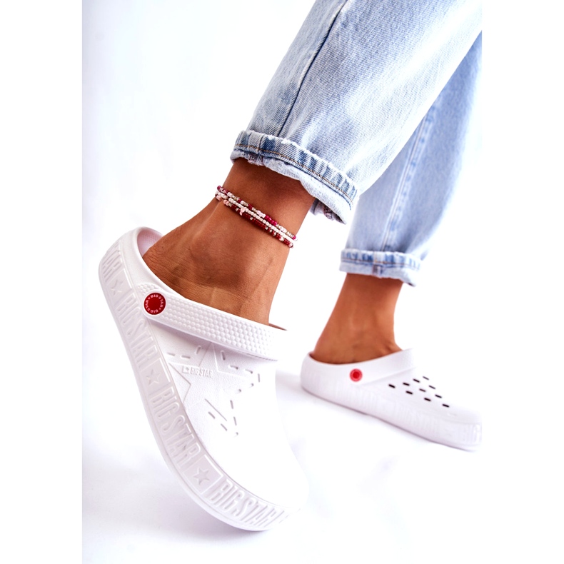 Leichte Damenhausschuhe Kroks Big Star II275003 Weiß 4