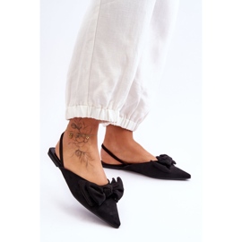 Damen-Slip-On-Ballerinas mit Schleife in Schwarz Nadine 1