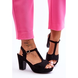 Felicia schwarze Wildleder-Sandalen mit hohem Absatz 1