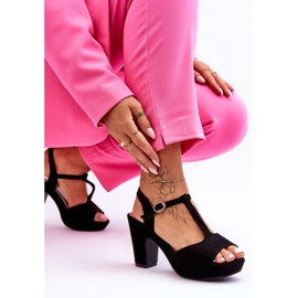 Felicia schwarze Wildleder-Sandalen mit hohem Absatz 2