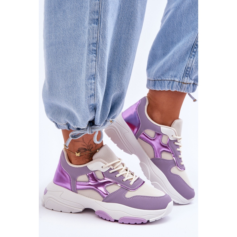 PS1 Lilafarbene Cortes-Schnürsneaker für Damen 2