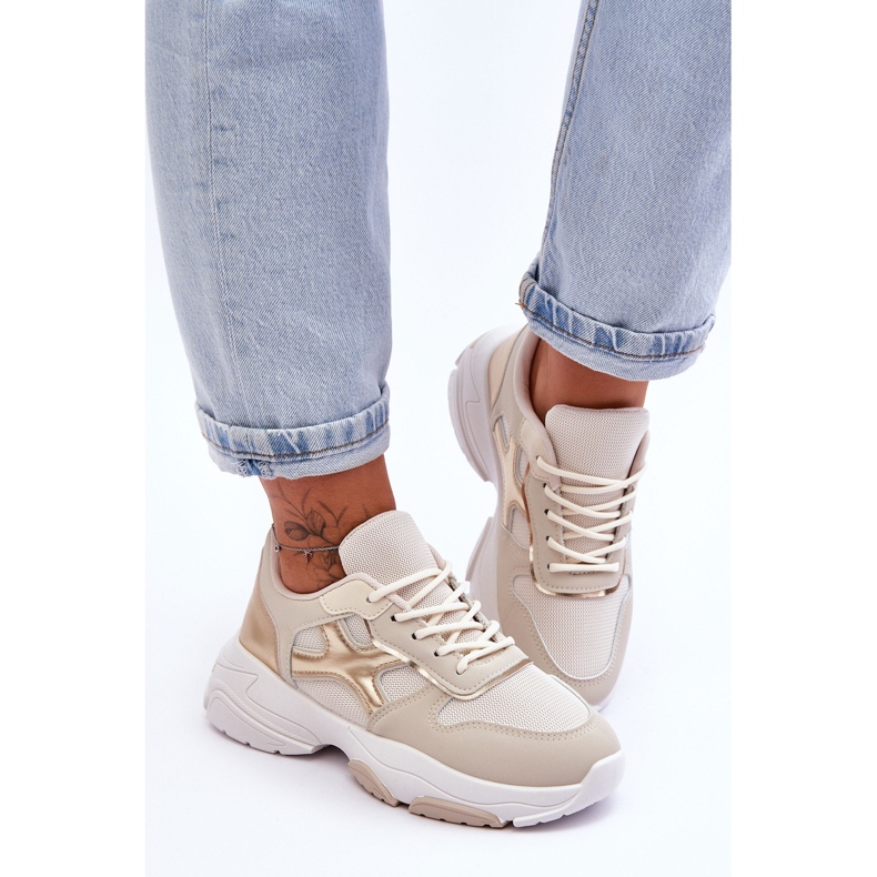 PS1 Damen-Schnürsneaker Beige-Gold Cortes 2