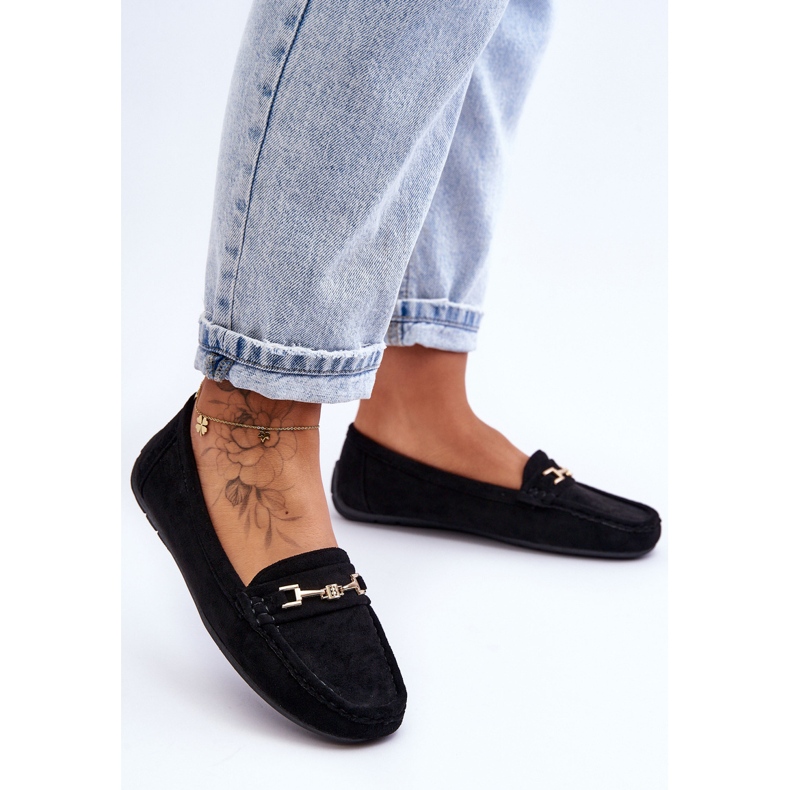 Klassische Wildleder-Loafer für Damen in Schwarz von Corinell 1