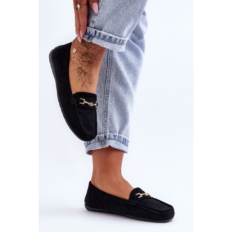 Klassische Wildleder-Loafer für Damen in Schwarz von Corinell 2