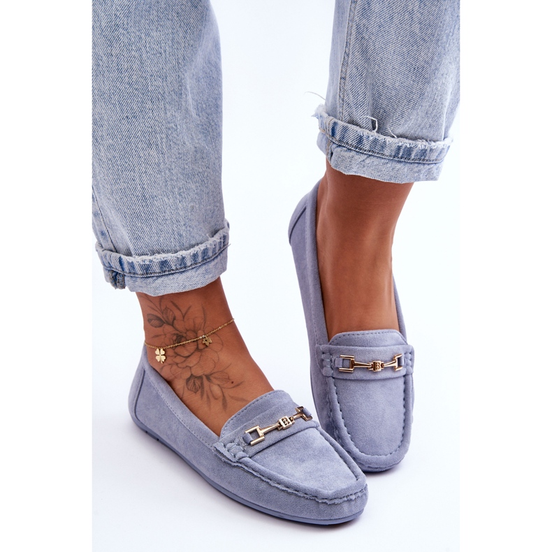 Klassische Wildleder-Loafer für Damen in Blau von Corinell 1