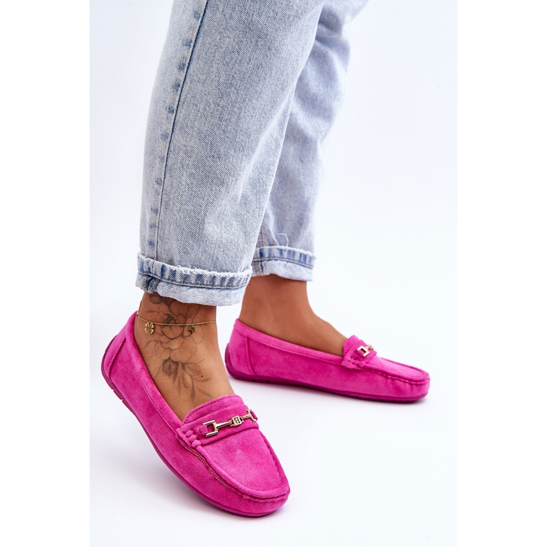 Klassische Wildleder-Loafer für Damen in Rosa von Corinell 1