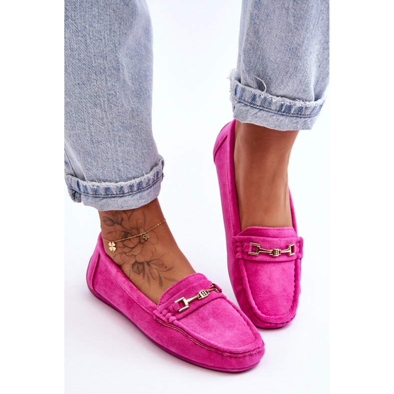 Klassische Wildleder-Loafer für Damen in Rosa von Corinell 2