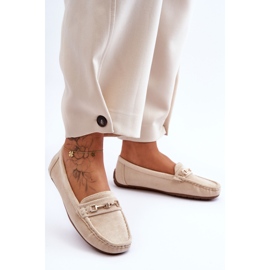 Klassische Wildleder-Loafer für Damen Beige Corinell 1