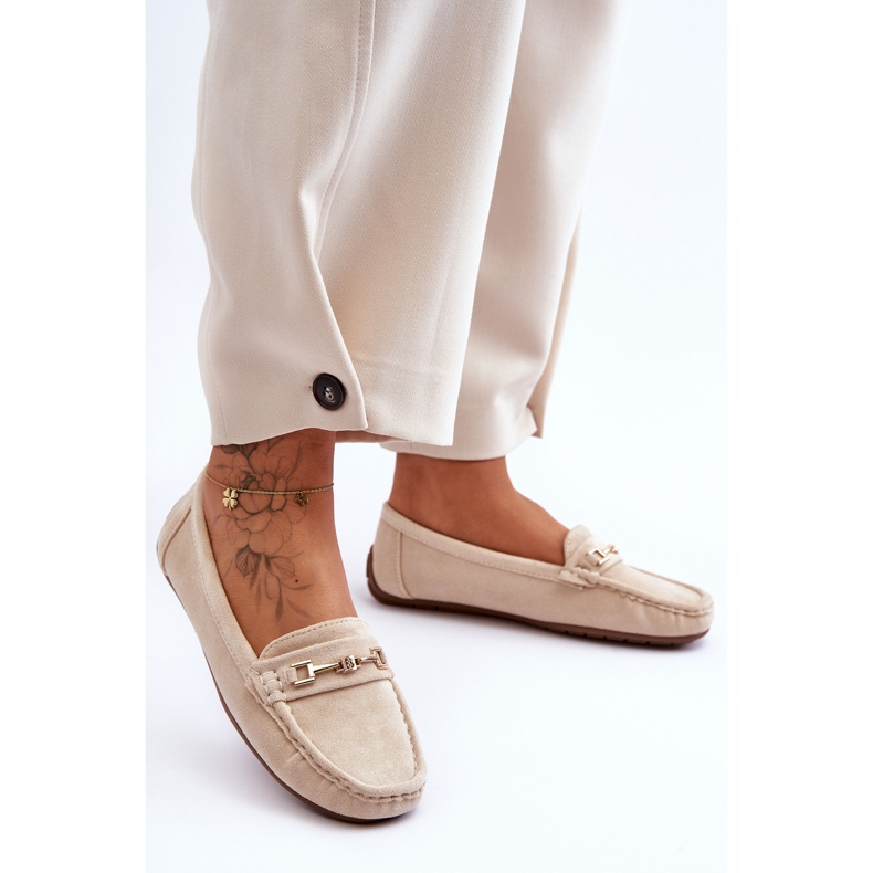 Klassische Wildleder-Loafer für Damen Beige Corinell 1