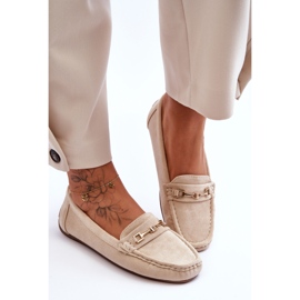 Klassische Wildleder-Loafer für Damen Beige Corinell 2