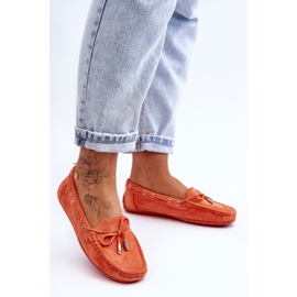Wildleder-Loafer für Damen Orange Si Passione 1