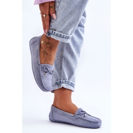 Blaue Si Passione Wildleder-Loafer für Damen 1