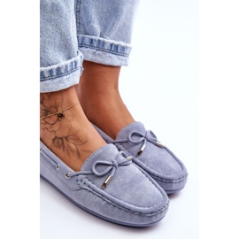 Blaue Si Passione Wildleder-Loafer für Damen 2