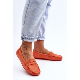 Damen-Loafer aus Wildleder in Orange von Lenvie 1