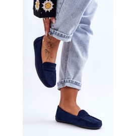 Damen-Loafer aus Wildleder in Marineblau von Lenvie 1