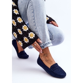 Damen-Loafer aus Wildleder in Marineblau von Lenvie 2