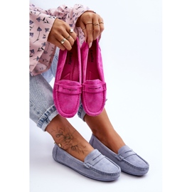 Blaue Lenvie Wildleder-Loafer für Damen 1