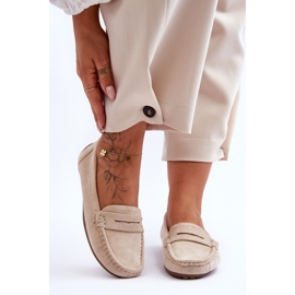 Damen-Loafer aus Wildleder in Beige von Lenvie 1