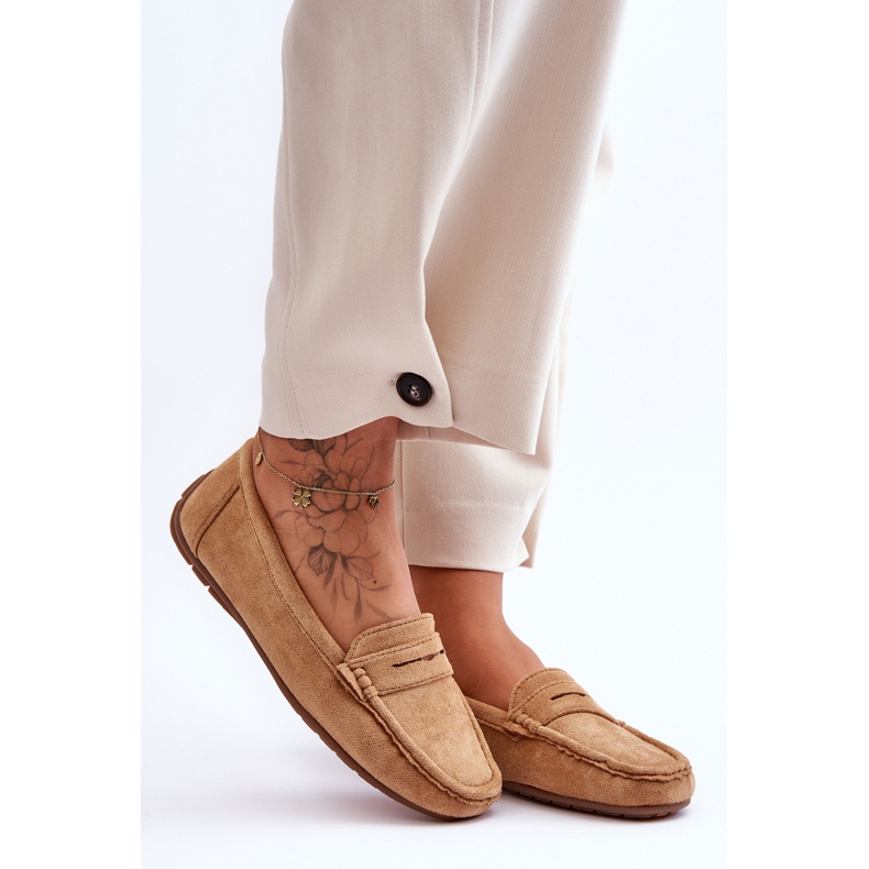 Wildleder-Kamel-Loafer für Damen braun 1
