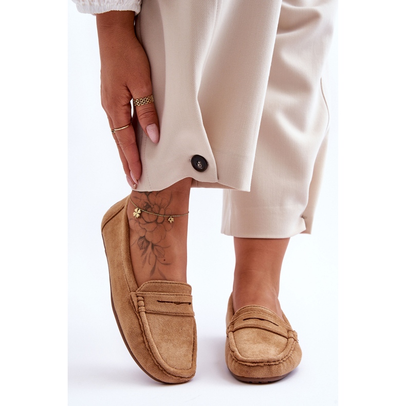 Wildleder-Kamel-Loafer für Damen braun 2