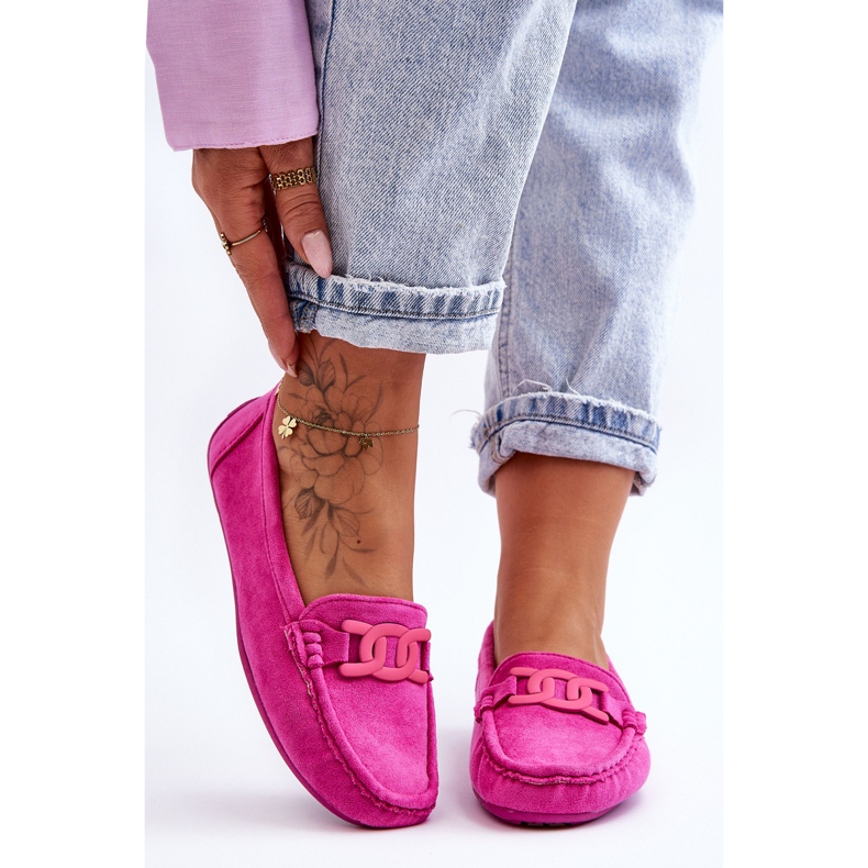 Modische Wildleder-Loafer für Damen in Pink von Rabell rosa 1